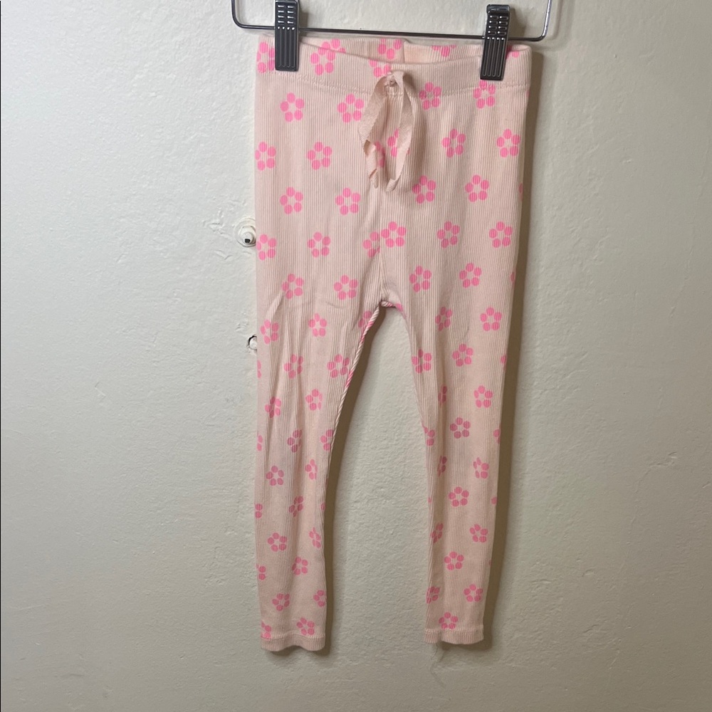 Zara Beige and Pink Polka Dot Leggings